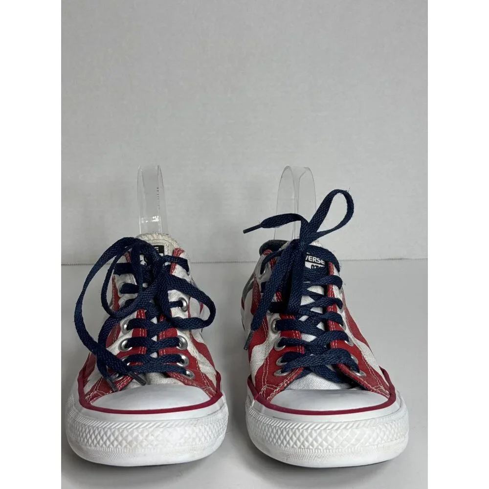 Converse All Star Low Top Sneakers American Flag Print Canvas Size 8.5 Mens - Picture 2 of 16